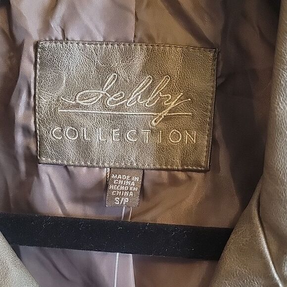 Sebby-Taupe Diagonal zip faux leather jkt. S. NWT. - Picture 2 of 7